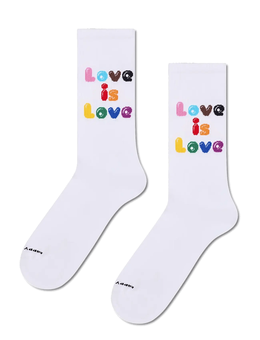 Happy Socks - Love Is Love Sneaker Sock - crew-socken - white - 1