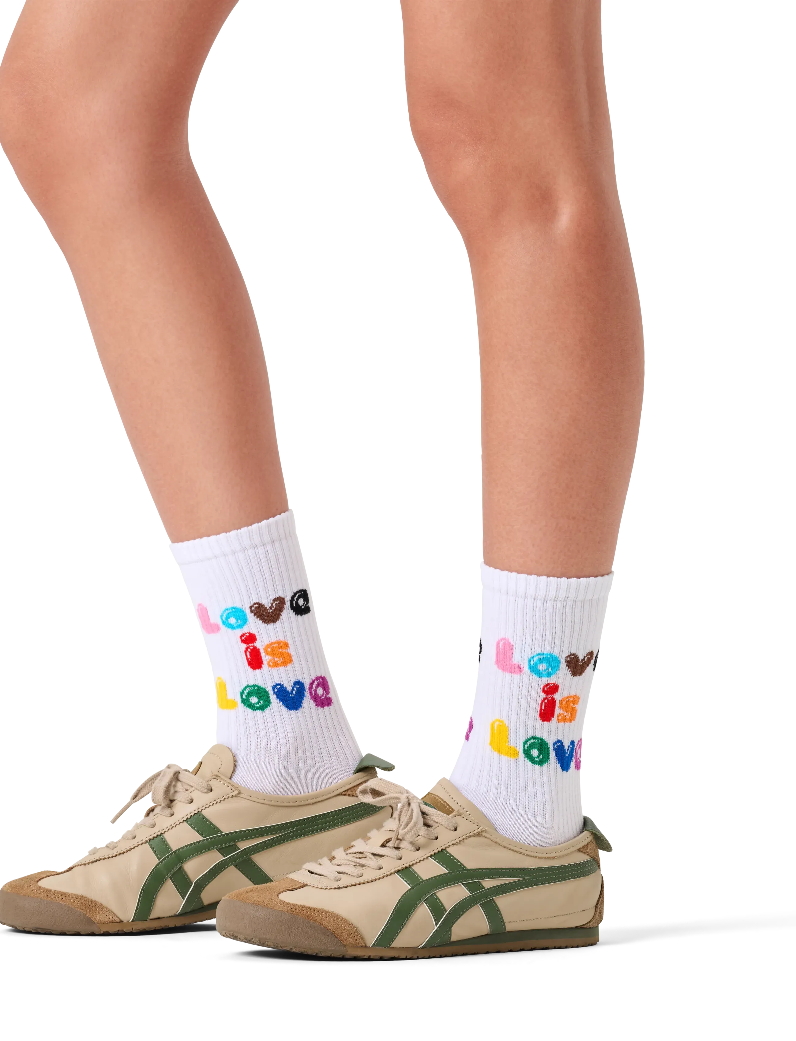 Happy Socks Love Is Sneaker Sock, 41-46, Socks, Weiß - Regular Männerswear