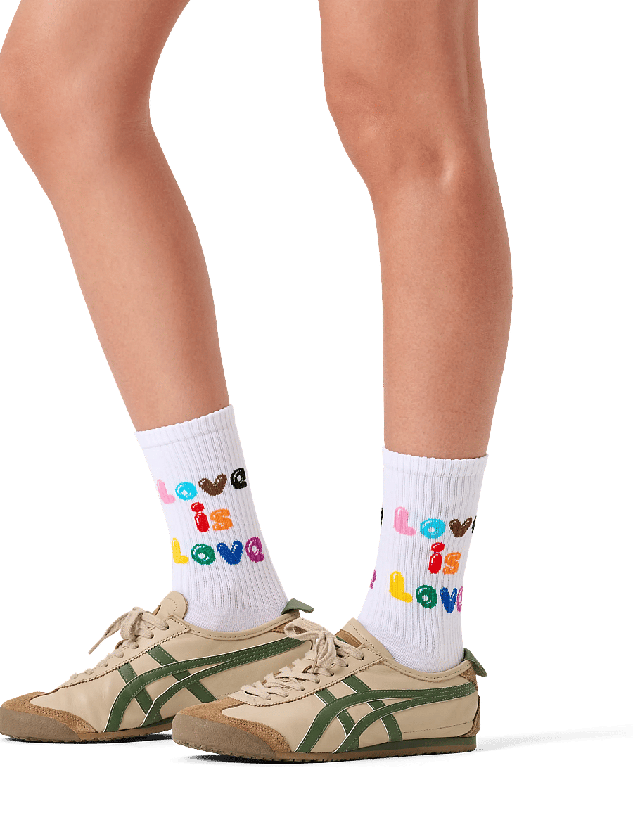 Happy Socks - Love Is Love Sneaker Sock - crew-socken - white - 0