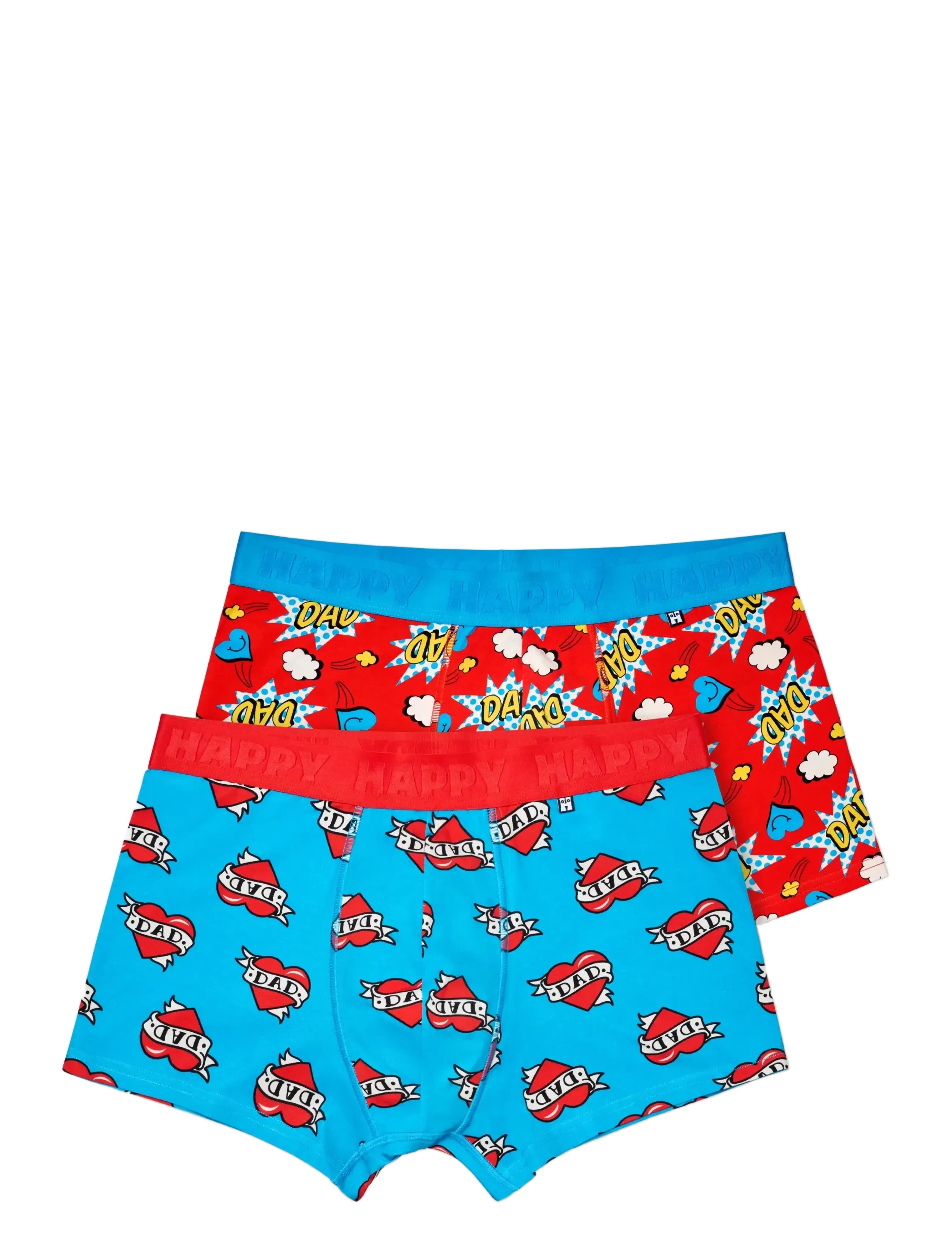 HAPPY Socken 2-Pack Super Dad Kurz Boxershorts Gift Set Patterned - M - Herren