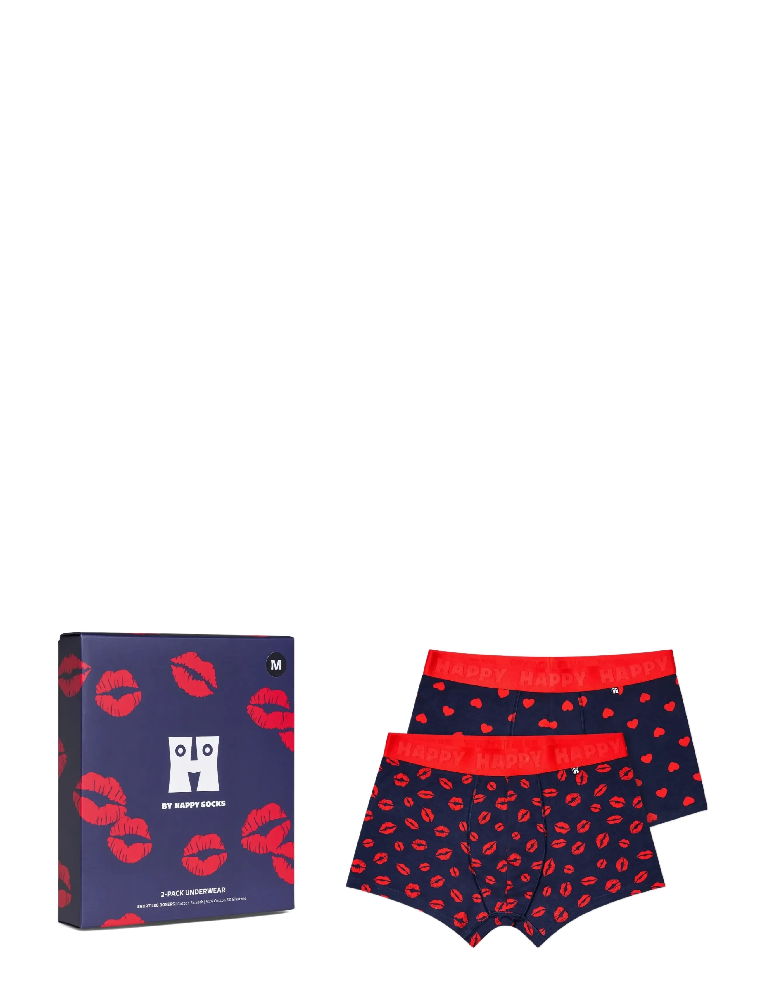 HAPPY Socken 2-Pack Love Kurz Boxershorts Gift Set Navy - S - Herren