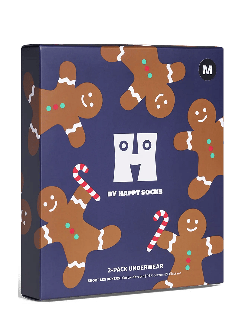 Happy Socks - 2-Pack Gingerbread Short Boxers Gift Set - multipack underbukser - navy - 1
