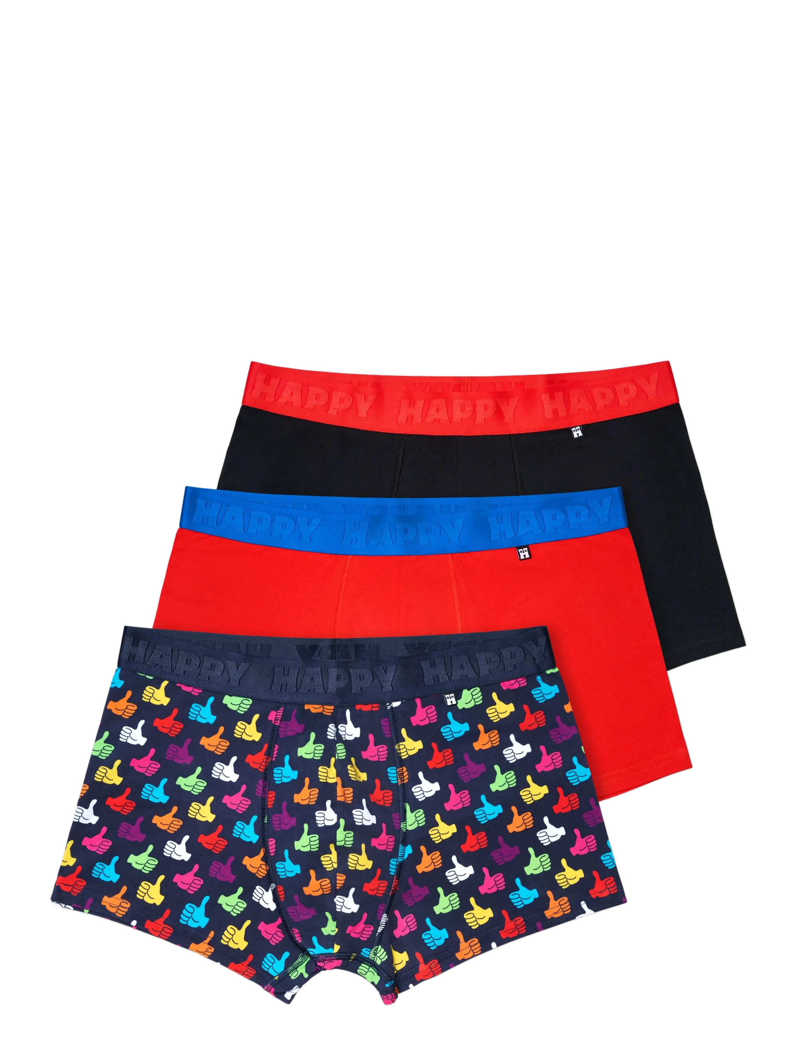 Happy Socks 3-Pack Thumbs Up Short Boxers - Aluspesu - BLACK / red