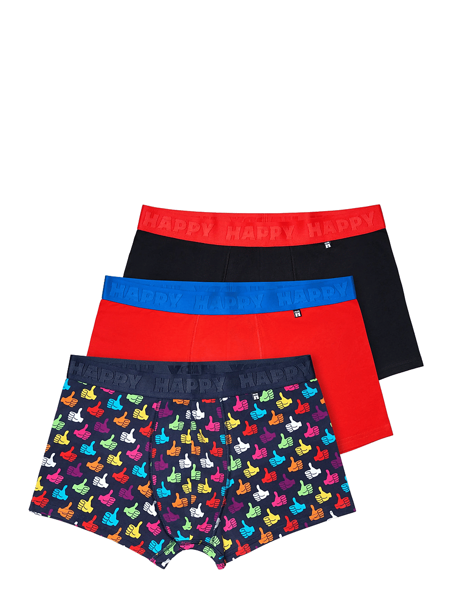 Happy Socks - 3-Pack Thumbs Up Short Boxers - multipakk aluspüksid - black - 0