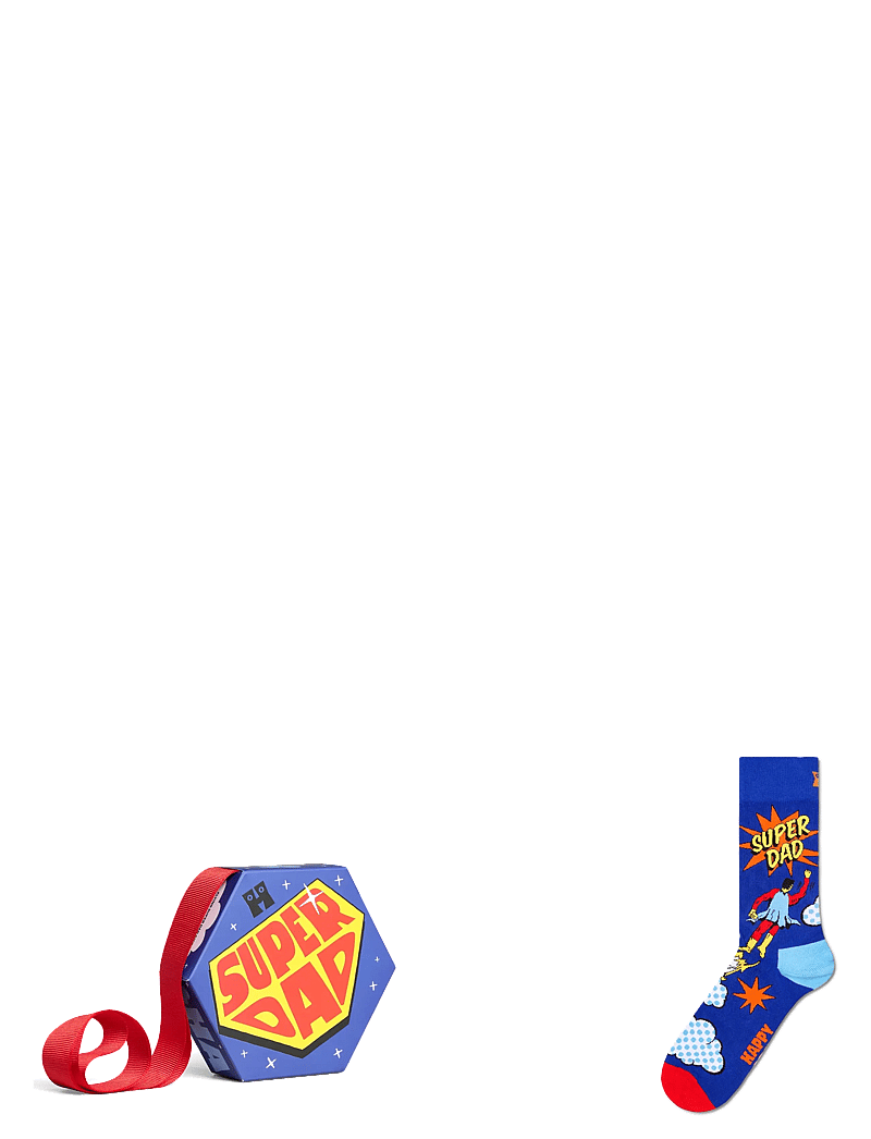 Happy Socks - 1-Pack Flying Super Dad Sock Gift Set - klassikalised sokid - blue - 1