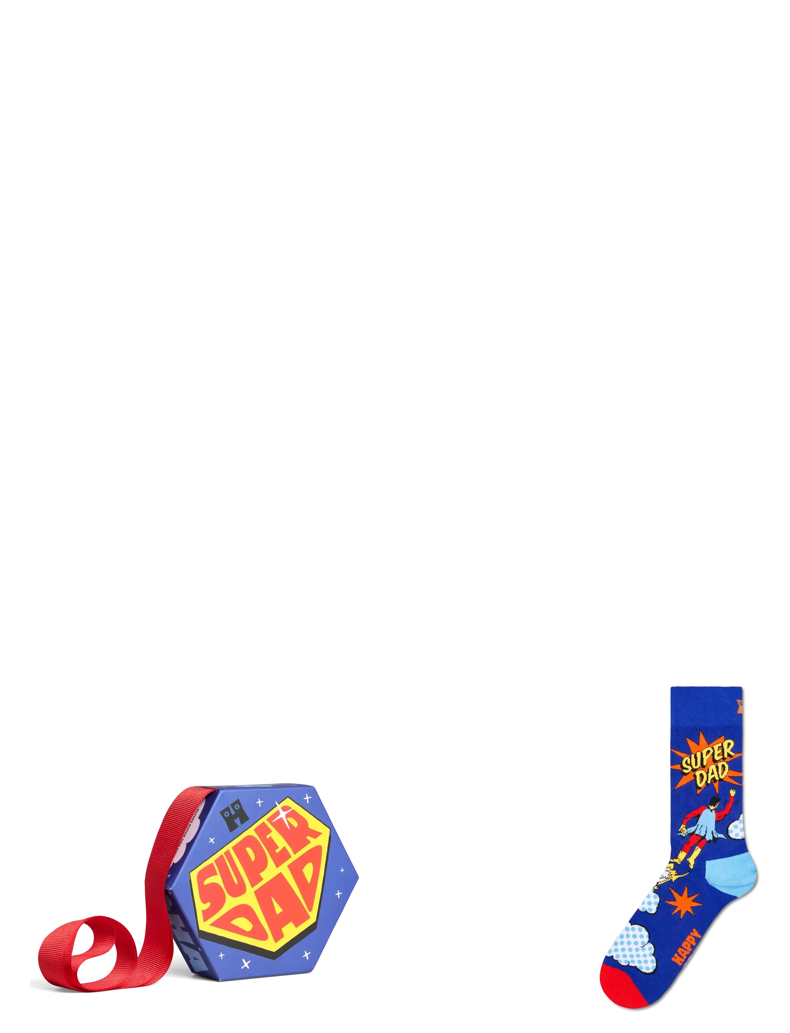 Happy Socks 1-Pack Flying Super Dad Sock Gift Set - Strømper - BLUE / blue