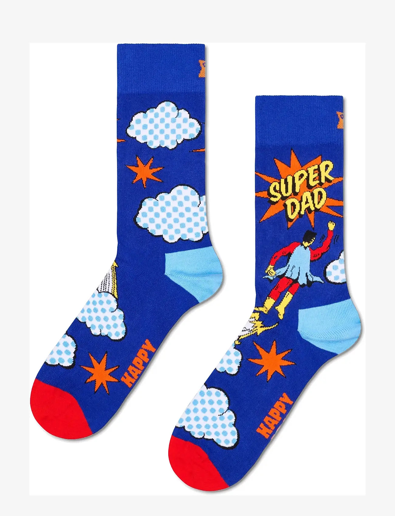 Happy Socks - 1-Pack Flying Super Dad Sock Gift Set - klassikalised sokid - blue - 3