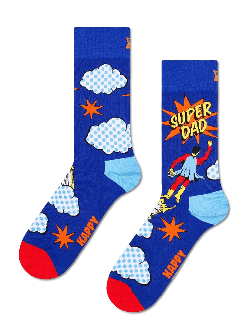 Happy Socks - 1-Pack Flying Super Dad Sock Gift Set - klassikalised sokid - blue - 3