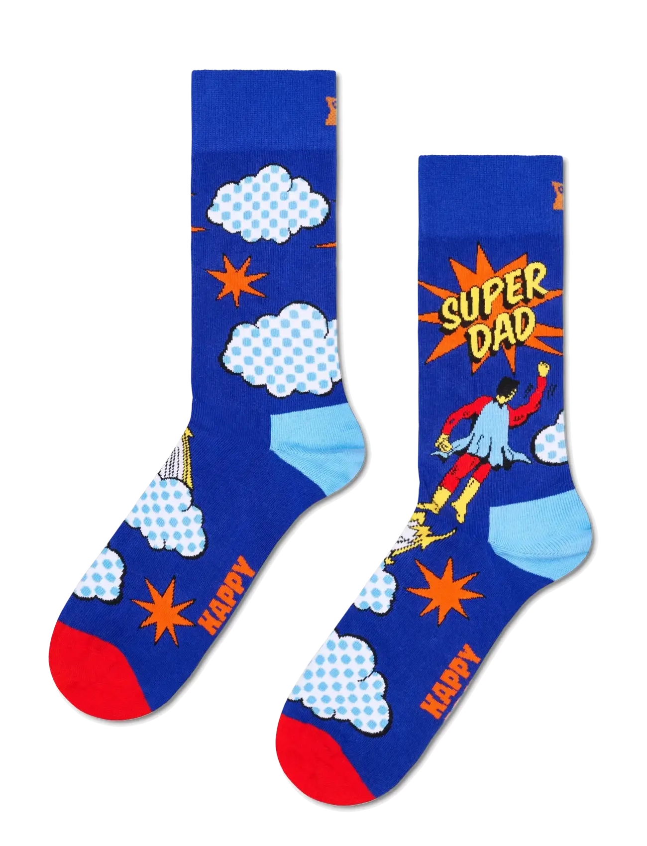 Happy Socks - 1-Pack Flying Super Dad Sock Gift Set - laveste priser - blue - 3