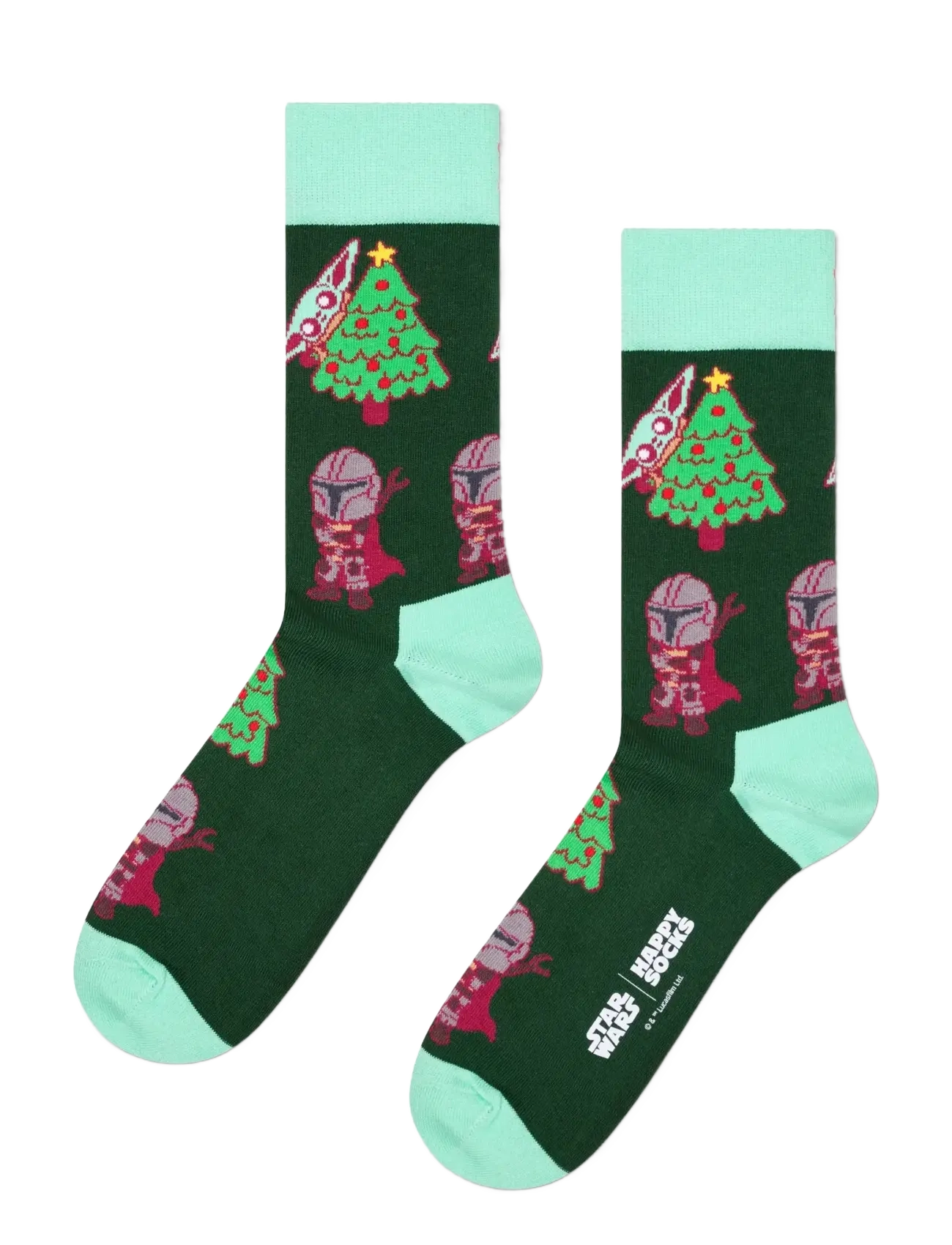 Happy Socks STAR WARS™ Mandalorian Holidays Sock - Strømper - DARK GREEN / green