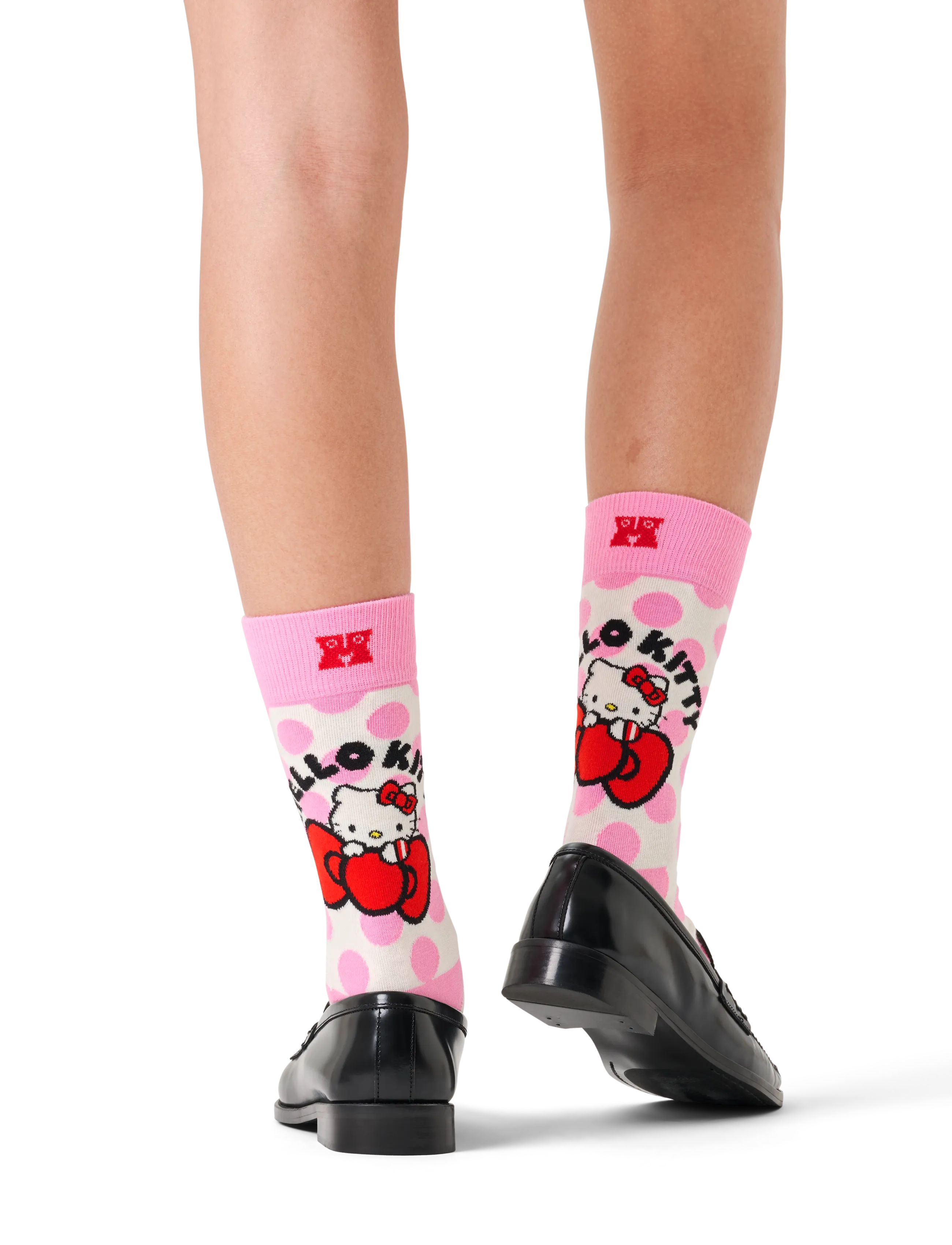 Happy Socks Hello Kitty Pink Dot Sock, Kvinder, Hello Kitty Prikkede Sokker, Lyserød, Str: 36-40