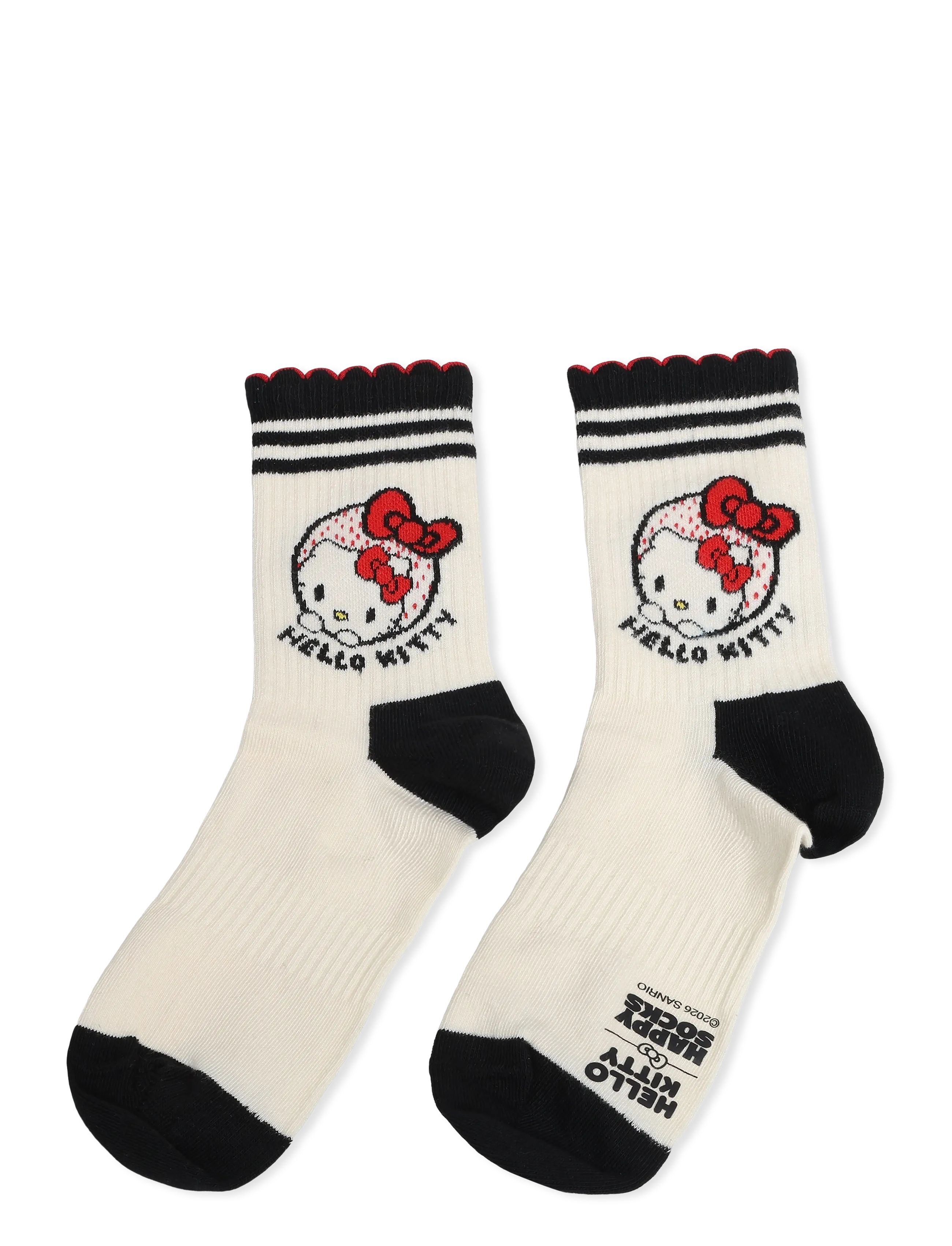 Happy Socks - Hello Kitty Ribbon Short Crew Sneaker Sock - lägsta priserna - white - 2