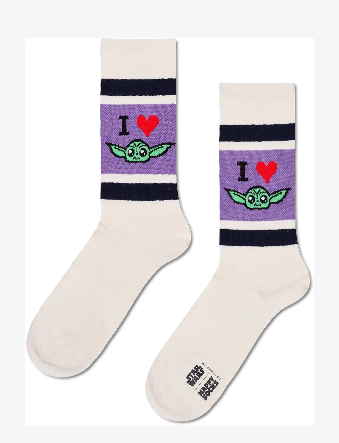Happy Socks - STAR WARS™ I Heart Grogu Sneaker Sock - crew-socken - white - 0