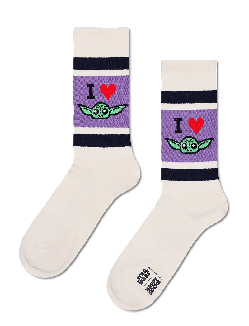 Happy Socks - STAR WARS™ I Heart Grogu Sneaker Sock - crew-socken - white - 0