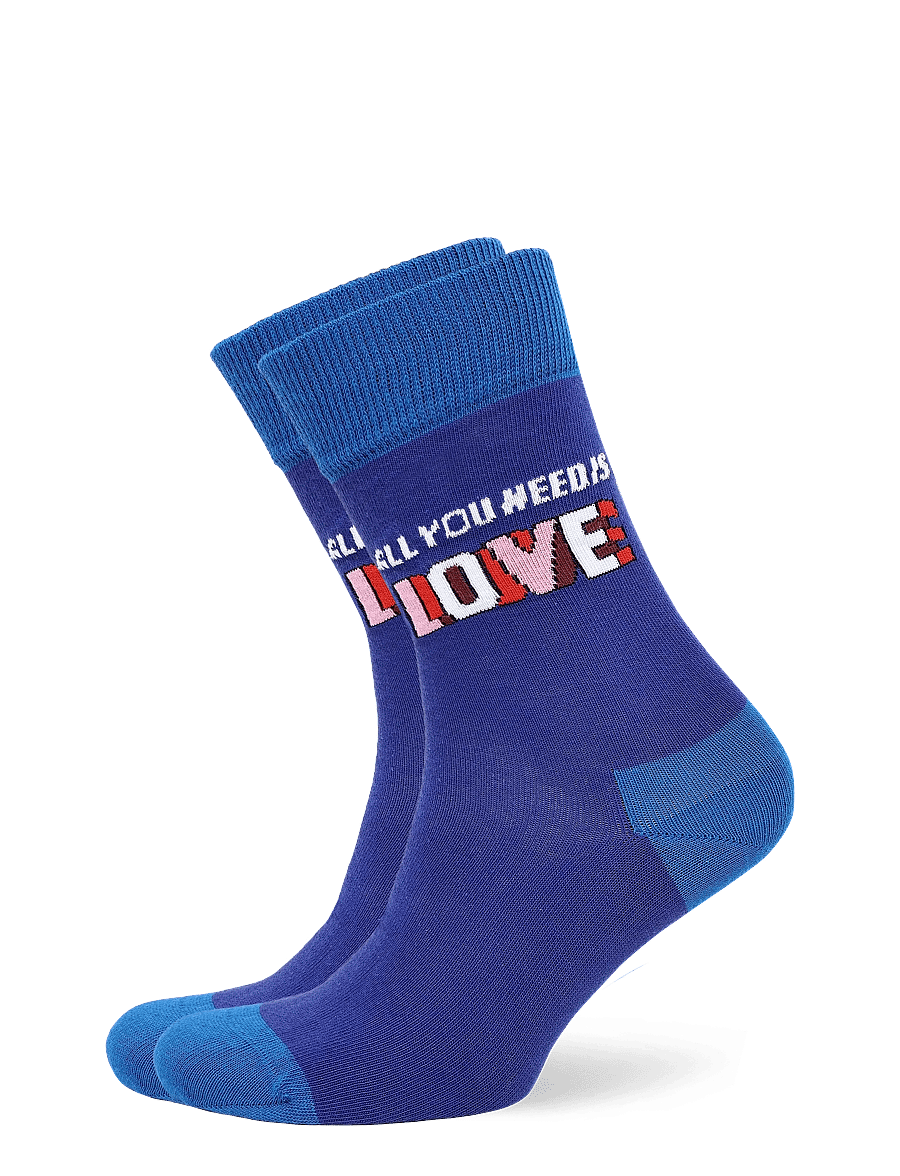 Happy Socks - The Beatles Love Sock - tennissocken - blue - 0
