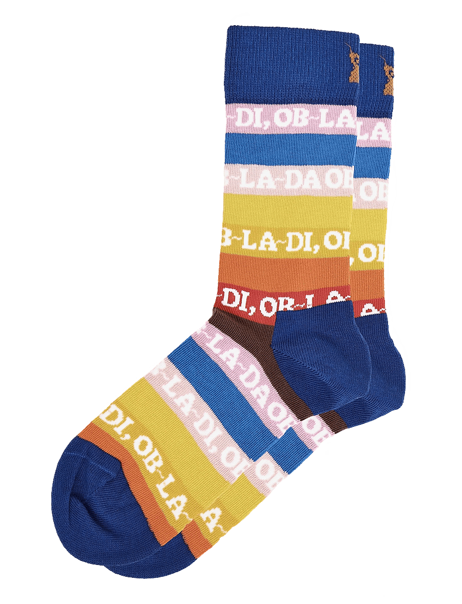 Happy Socks - The Beatles Ob-La-Stripe Sock - tennissocken - blue - 1
