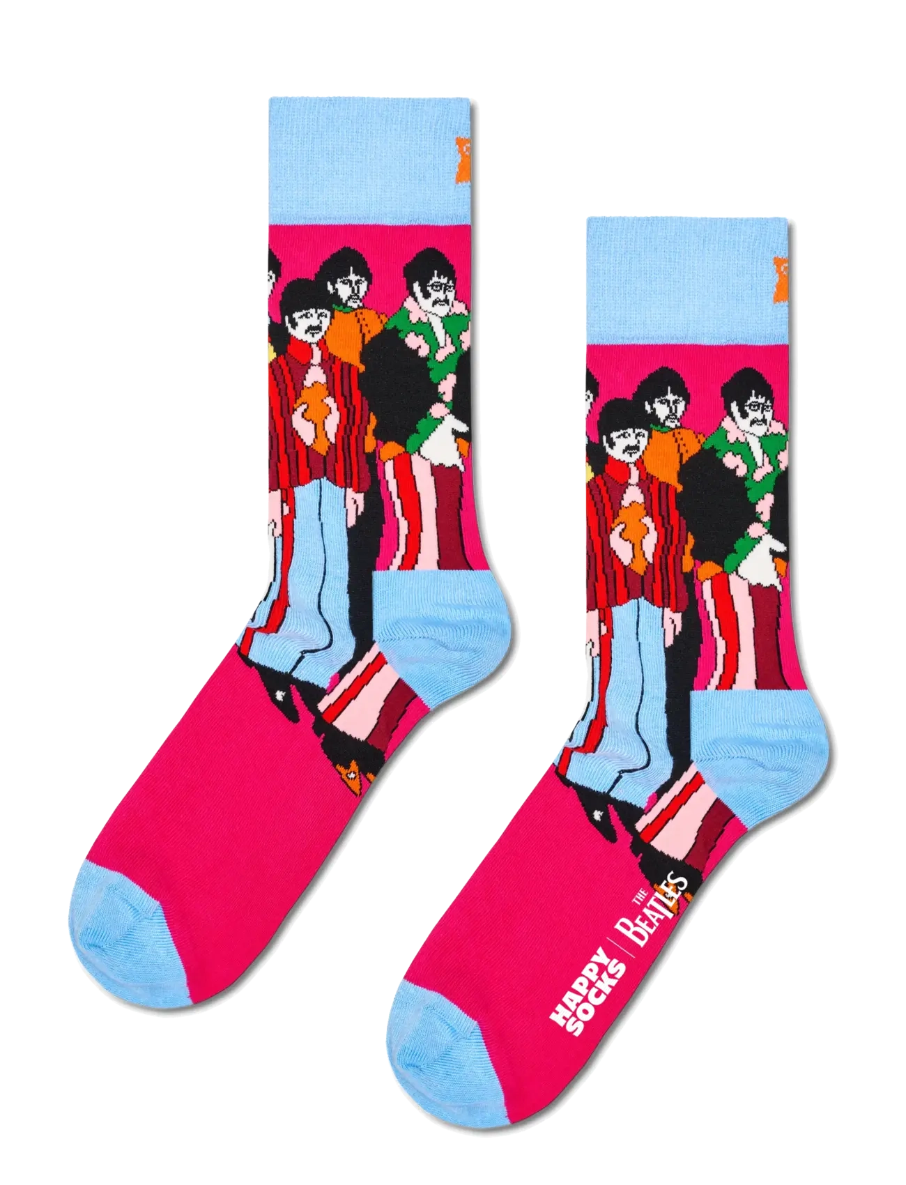 Happy Socks The Beatles Band Poses Sock - Underwear - DARK PINK / pink/rose