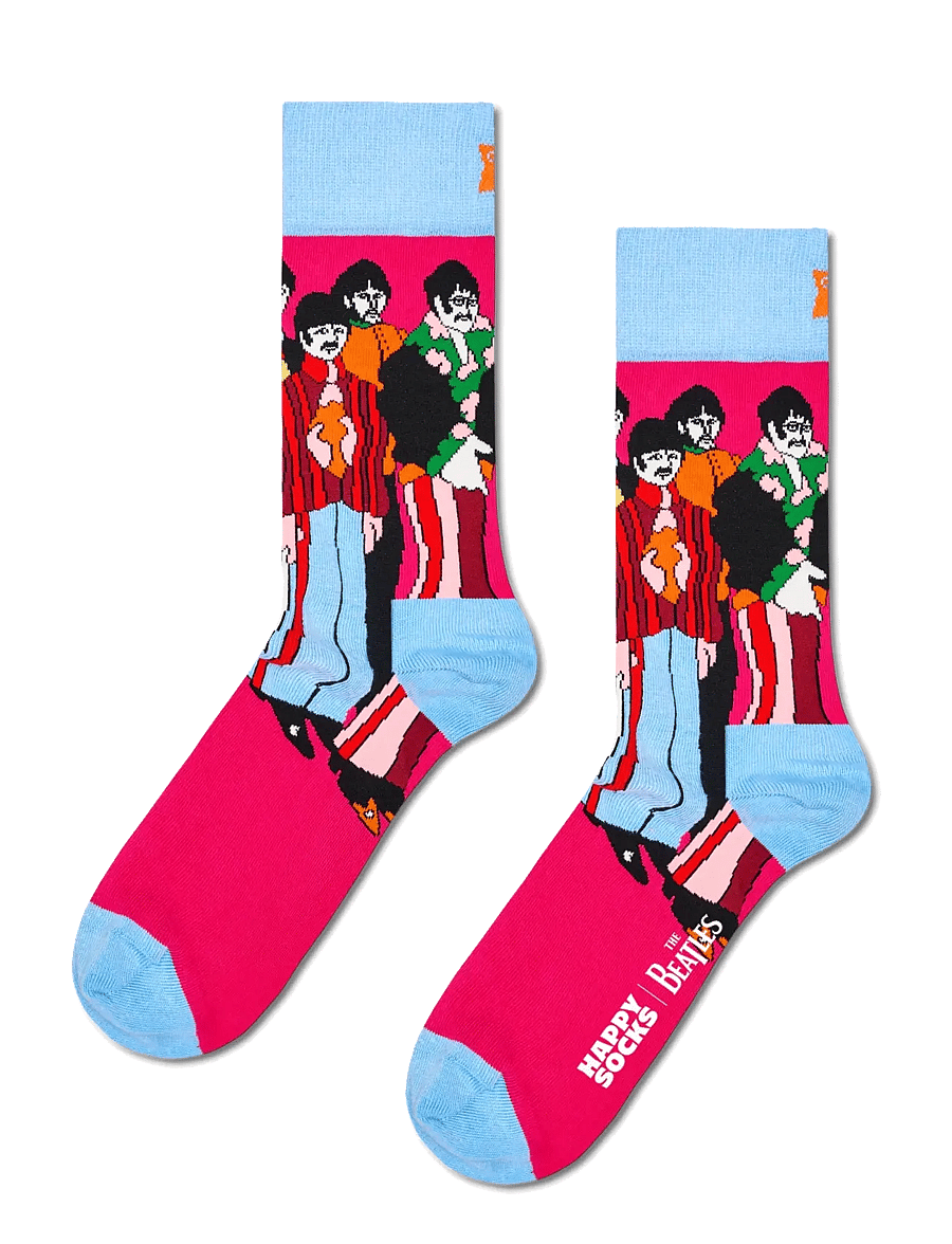Happy Socks - The Beatles Band Poses Sock - tennissocken - dark pink - 0