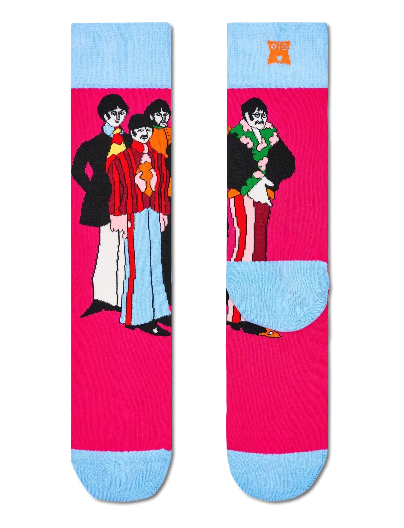Happy Socks - The Beatles Band Poses Sock - crew socks - dark pink - 1