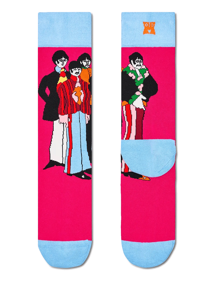 Happy Socks - The Beatles Band Poses Sock - tennissocken - dark pink - 1