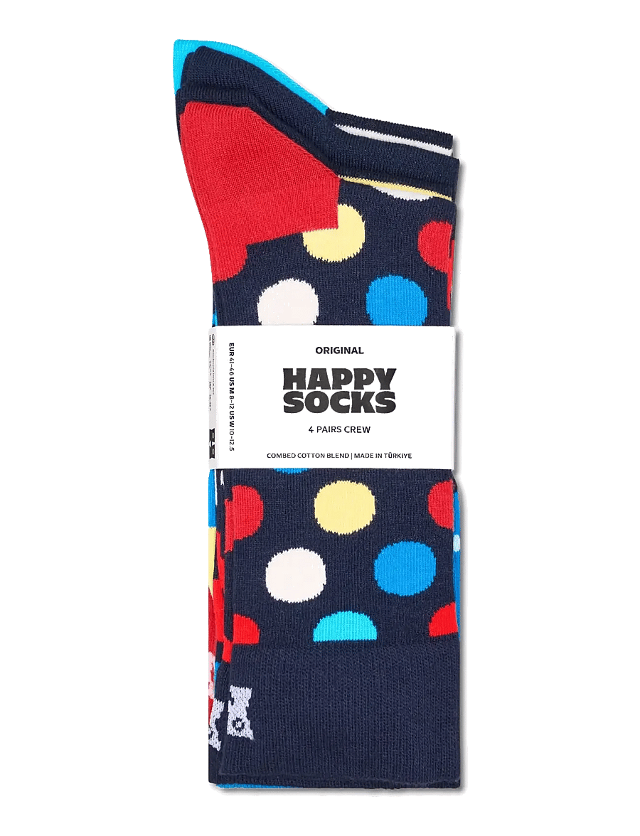 Happy Socks - 4-Pack Navy Socks - crew-socken - blue - 0