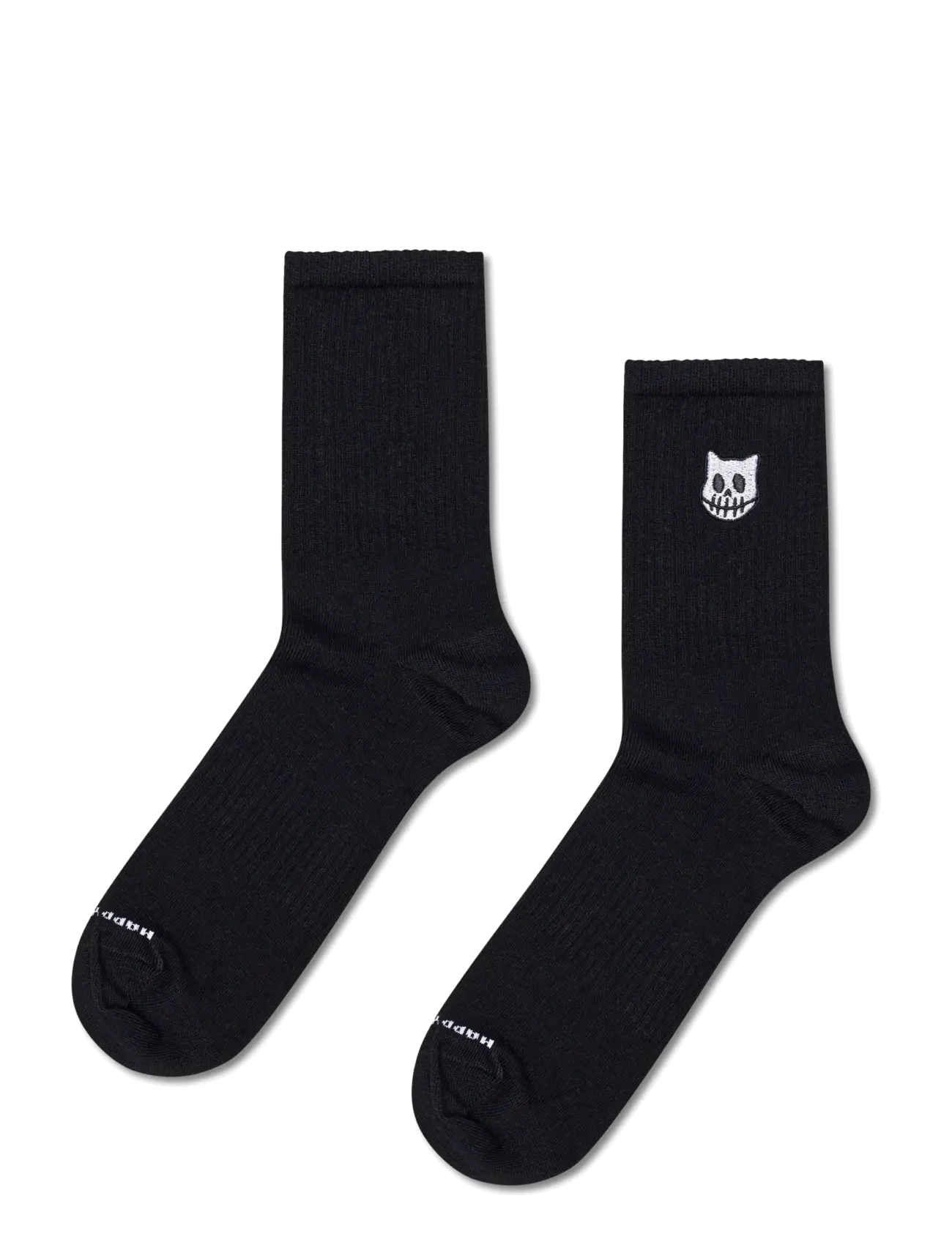 Happy Socks Cat Skull Sneaker Sock - Strømper - BLACK / black