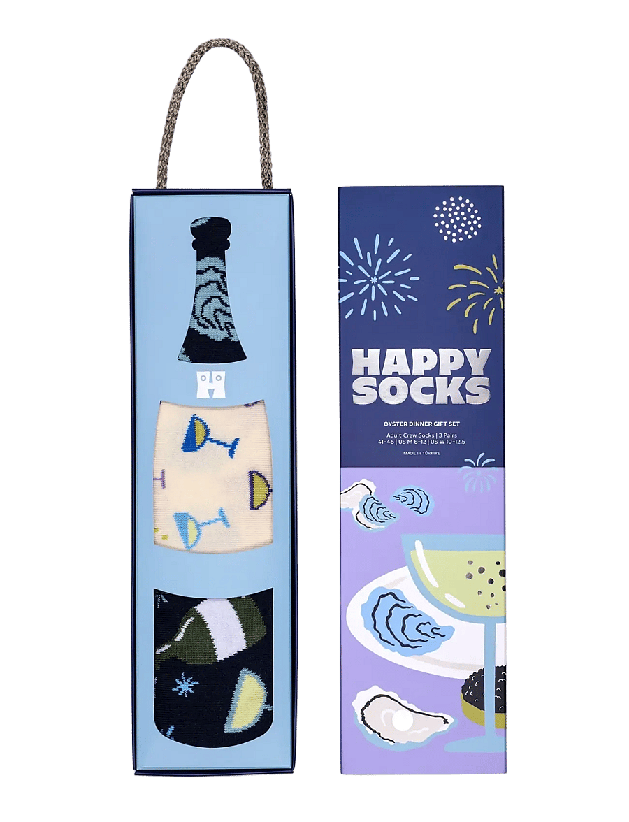 Happy Socks - 3-Pack Oyster Dinner Socks Gift Set - vanliga strumpor - navy - 5