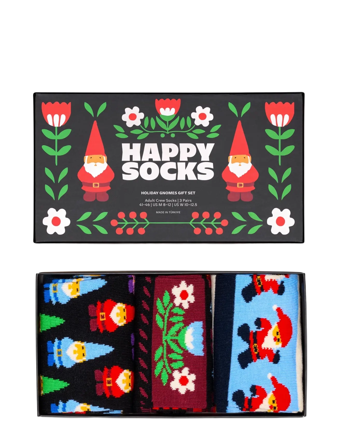 Happy Socks - 3-Pack Holiday Gnomes Socks Gift Set - tennissocken - black - 1