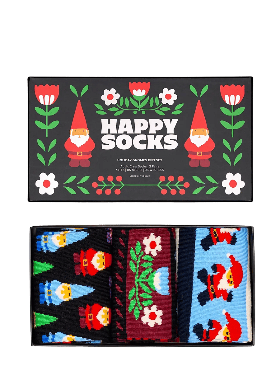 Happy Socks - 3-Pack Holiday Gnomes Socks Gift Set - tennissocken - black - 1