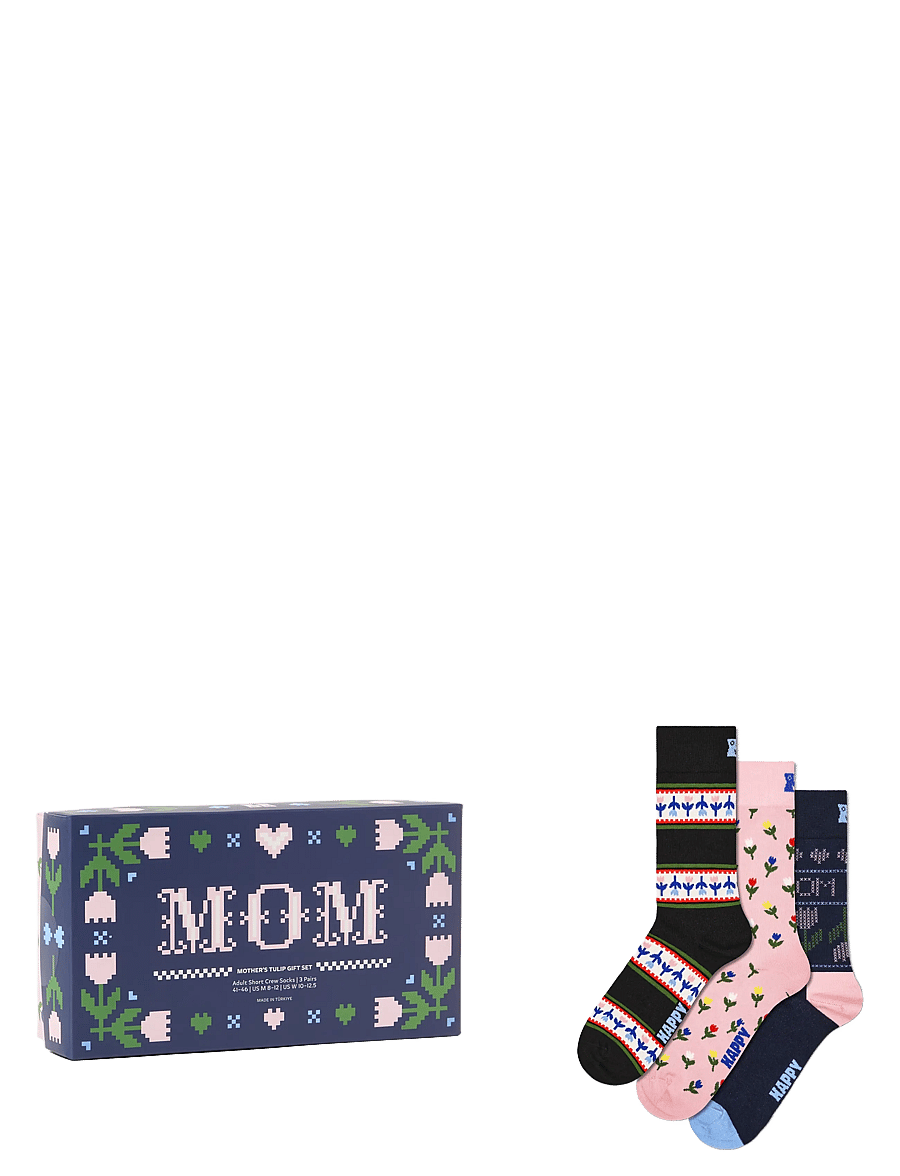 Happy Socks - 3-Pack Mother's Tulip Socks Gift Set - navy - 0
