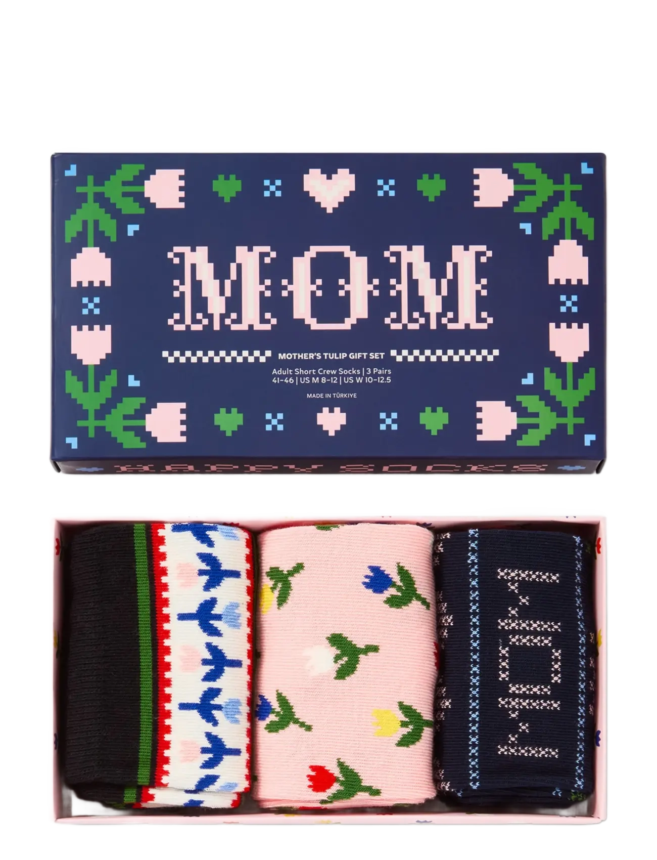 Happy Socks - 3-Pack Mother's Tulip Socks Gift Set - navy - 5