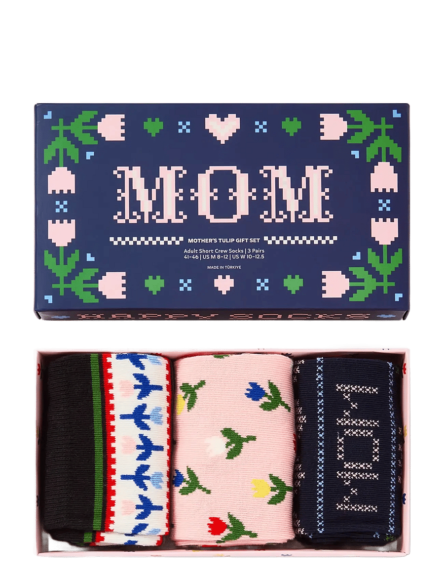 Happy Socks - 3-Pack Mother's Tulip Socks Gift Set - navy - 5