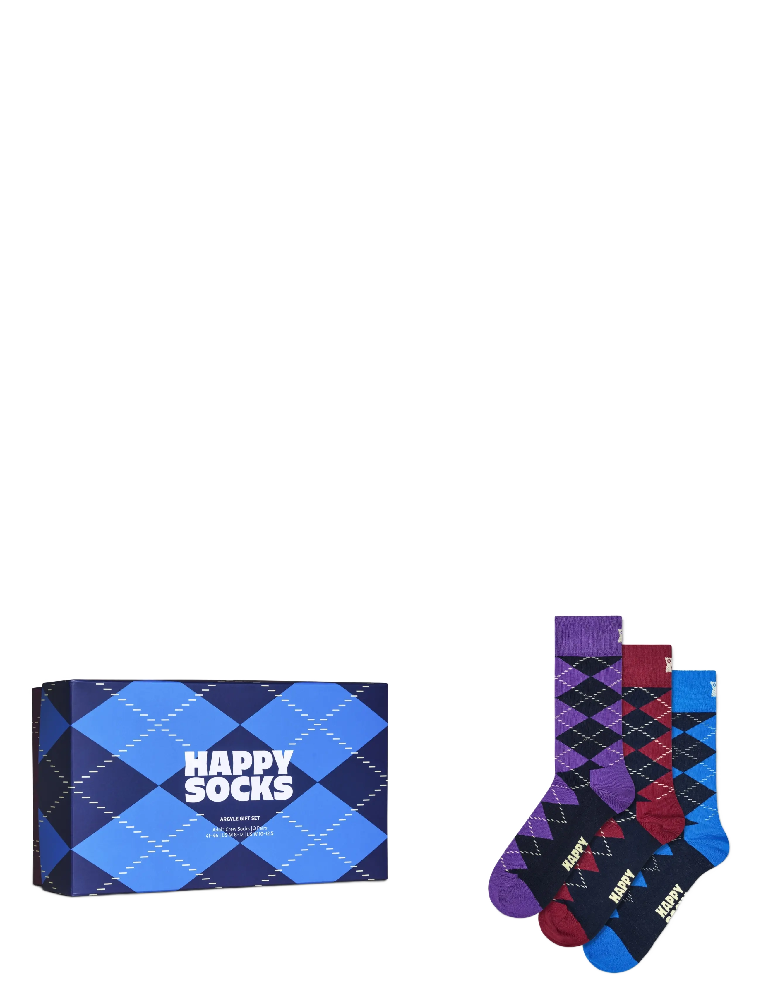 Happy Socks 3-Pack Argyle Socks Gift Set - Visa allt - NAVY / navy