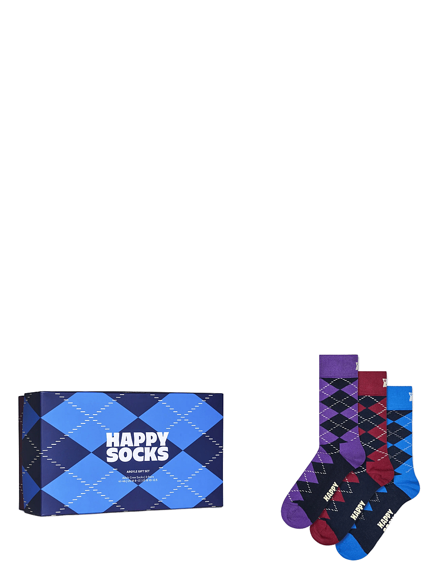 Happy Socks - 3-Pack Argyle Socks Gift Set - navy - 0