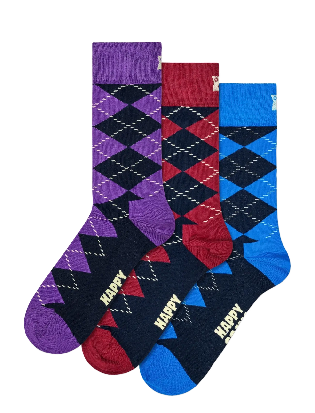 Happy Socks - 3-Pack Argyle Socks Gift Set - navy - 1