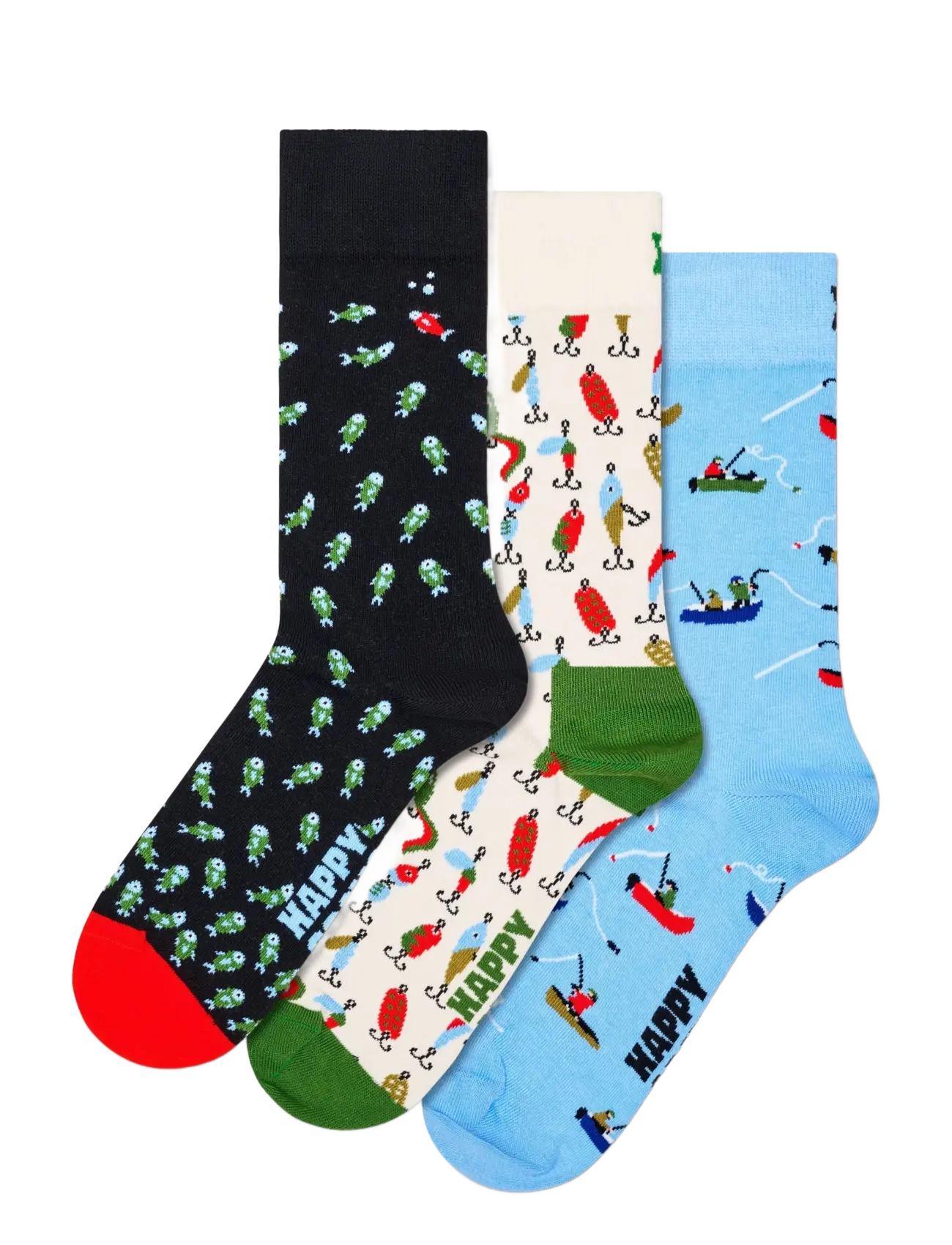 Happy Socks - 3-Pack Hook, Line, Sinker Socks Gift Set - black - 1