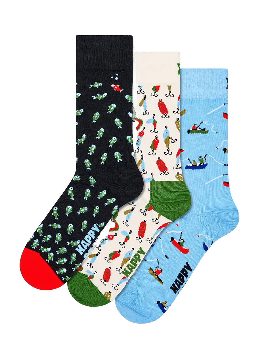 Happy Socks - 3-Pack Hook, Line, Sinker Socks Gift Set - black - 1