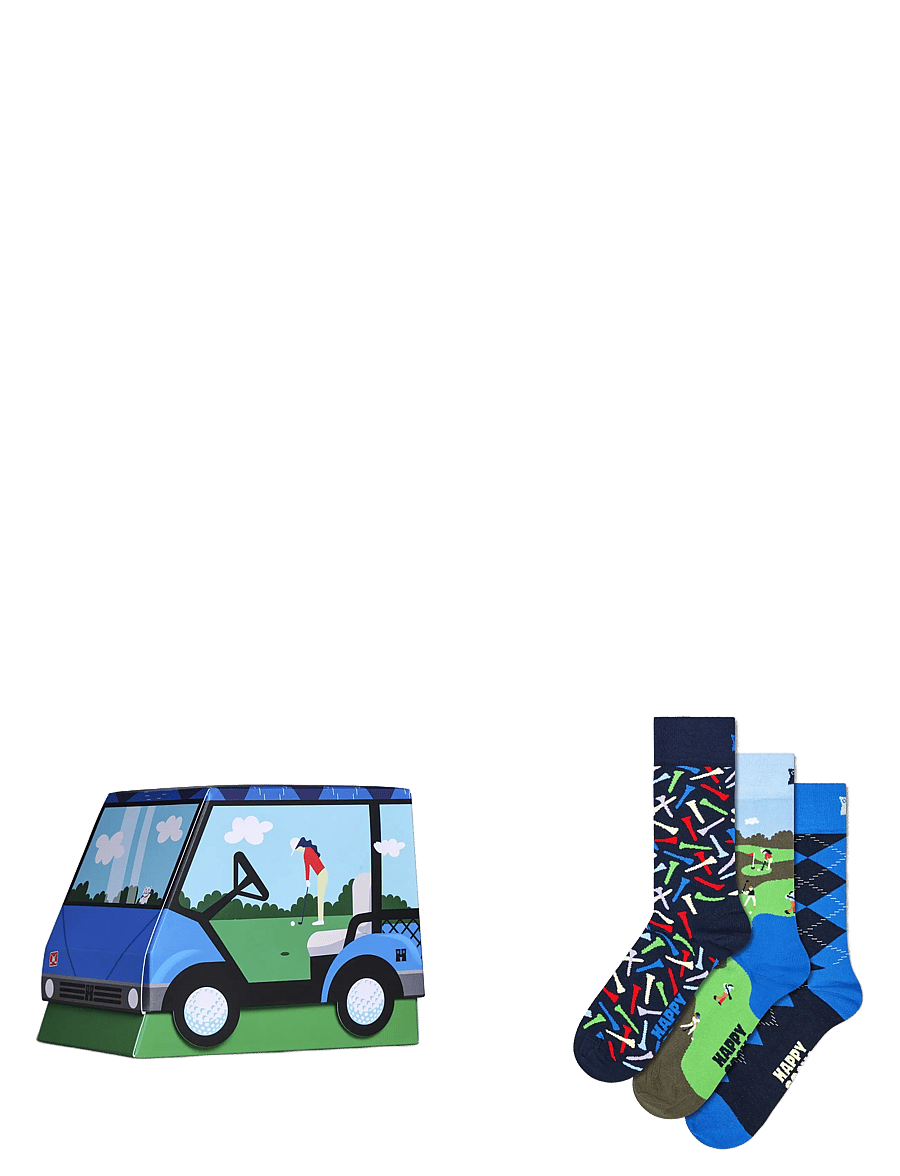 Happy Socks - 3-Pack Golf Cart Socks Gift Set - navy - 0