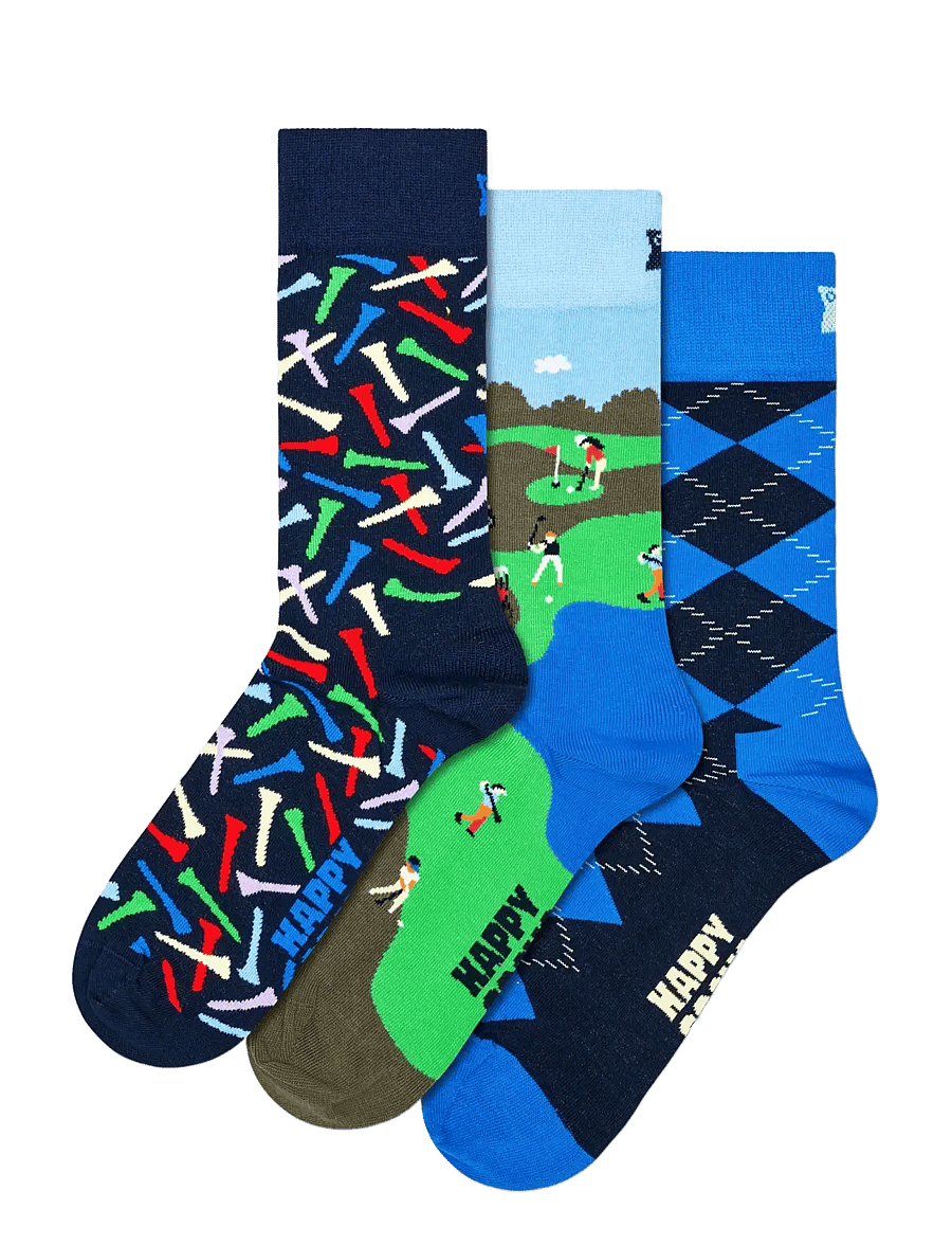 Happy Socks - 3-Pack Golf Cart Socks Gift Set - navy - 1