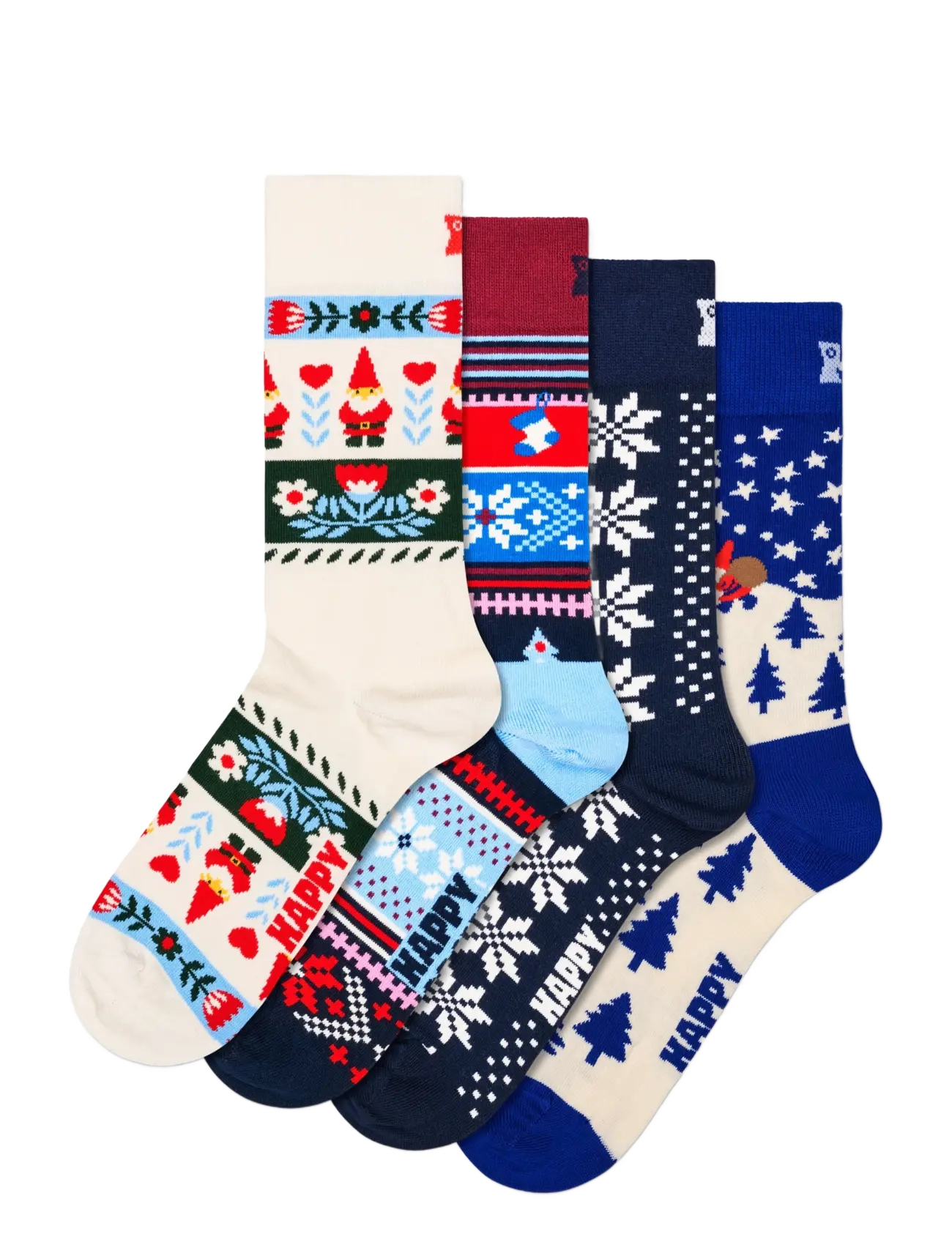 Happy Socks - 4-Pack Winter Holiday Socks Gift Set - tennissocken - navy - 2
