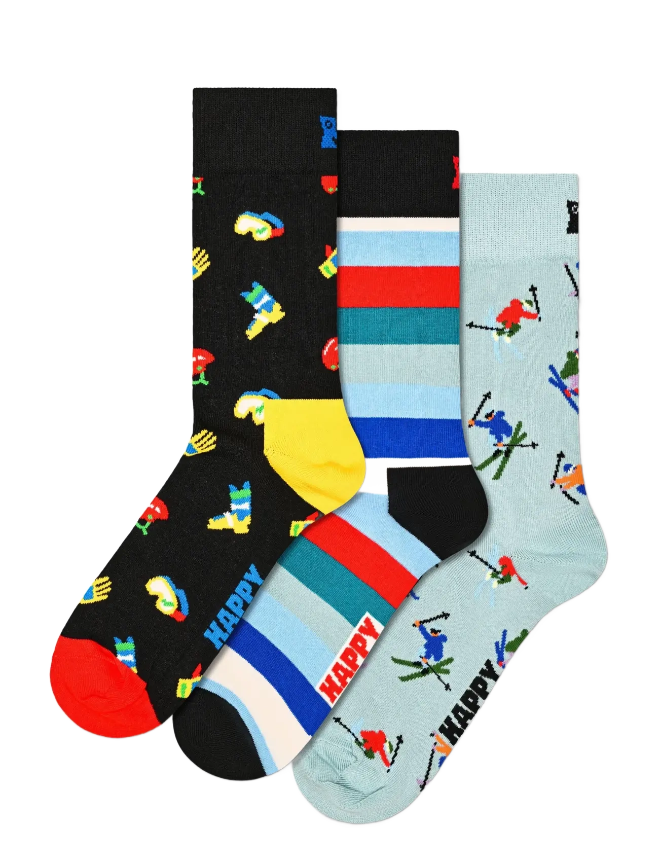 Happy Socks 3-Pack Skiing Socks - Underkläder - BLACK / black