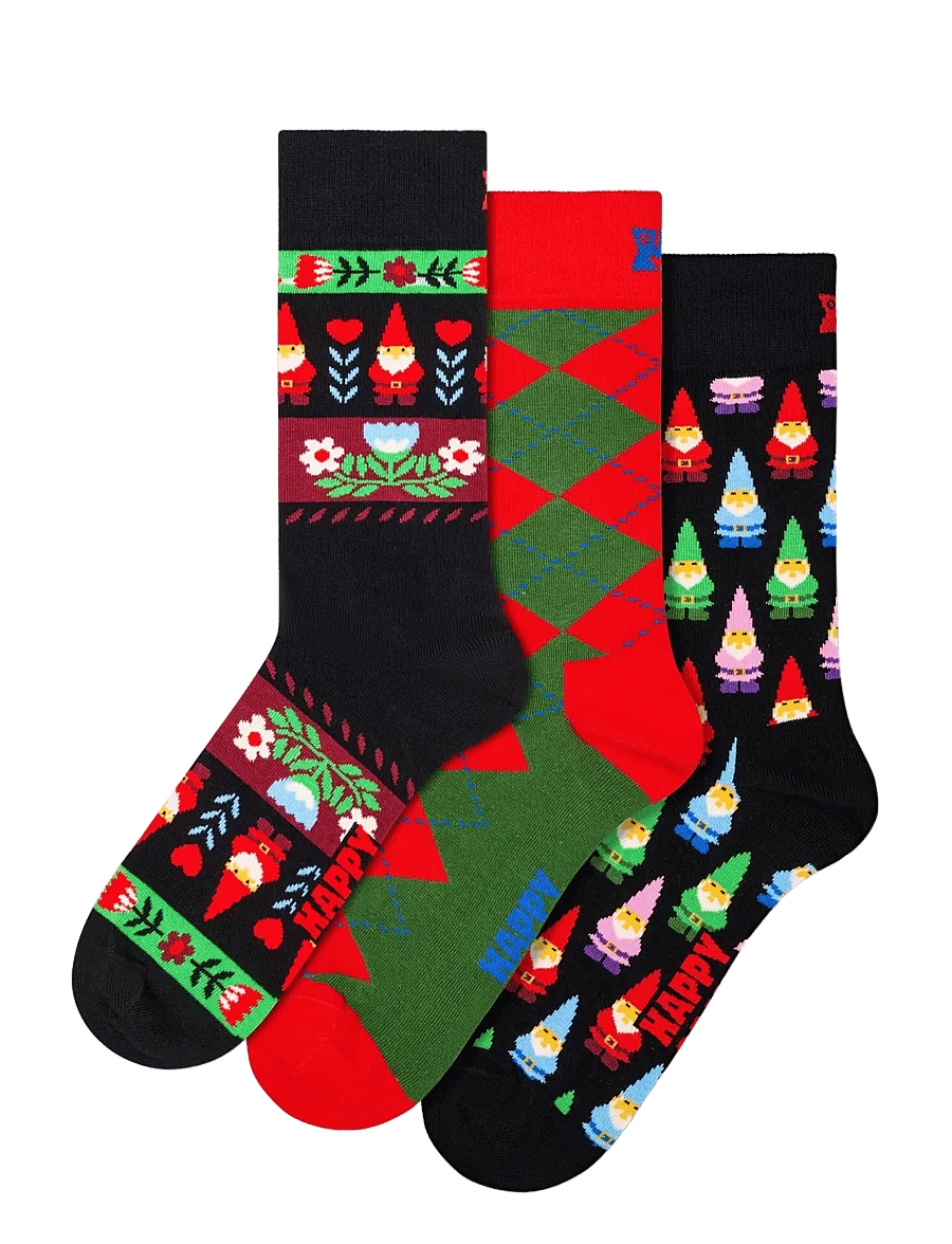 Happy Socks - 3-Pack Santa Socks - black - 0