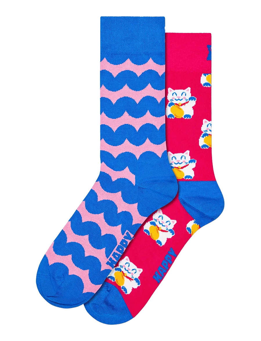 Happy Socks - 2-Pack Lucky Neko Socks Gift Set - tennissocken - blue - 1