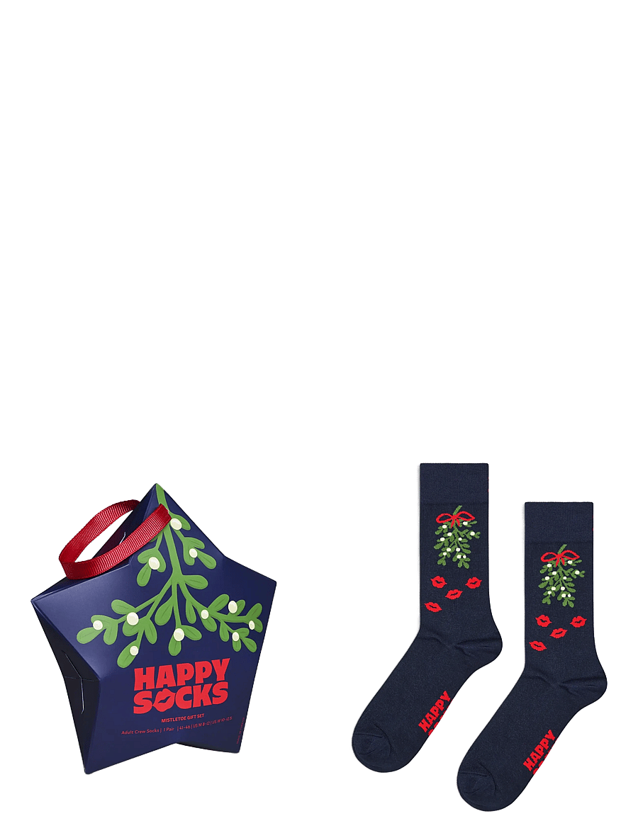 Happy Socks - 1-Pack Mistletoe Sock Gift Set - klassikalised sokid - navy - 0