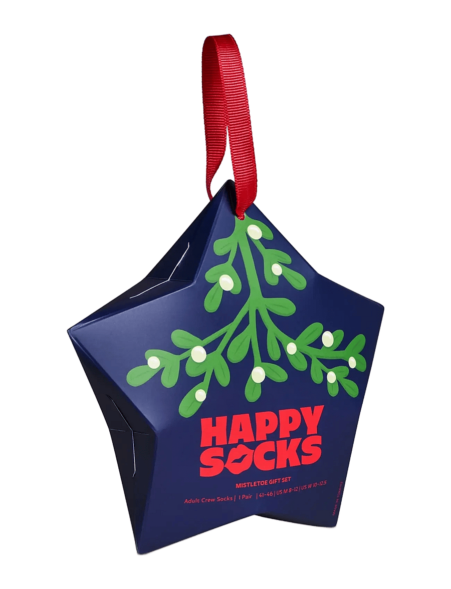 Happy Socks - 1-Pack Mistletoe Sock Gift Set - klassikalised sokid - navy - 1