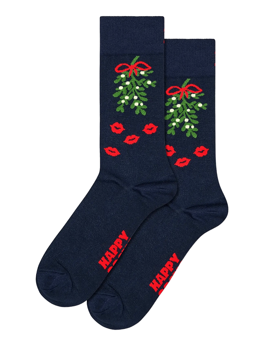 Happy Socks - 1-Pack Mistletoe Sock Gift Set - klassikalised sokid - navy - 2