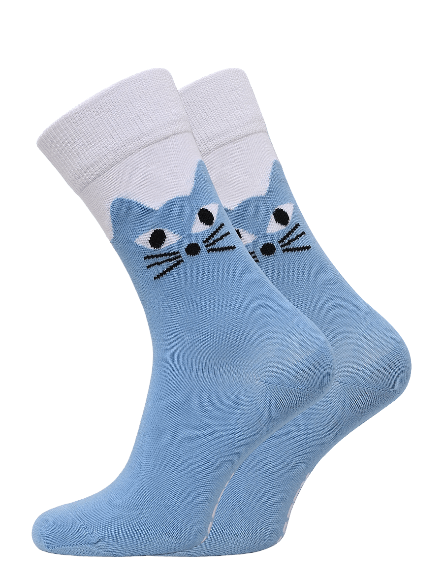 Happy Socks - Big Cat Sock - tennissocken - light blue - 0