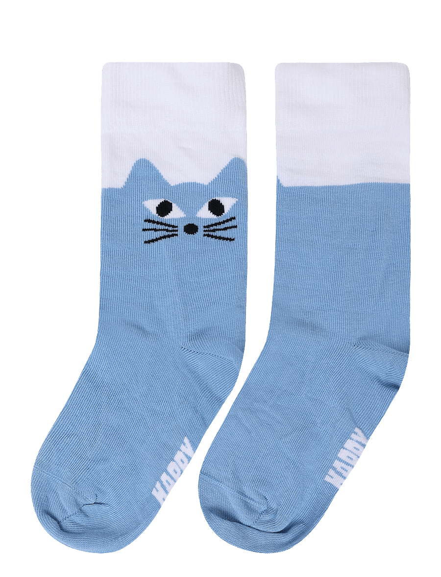 Happy Socks - Big Cat Sock - tennissocken - light blue - 1