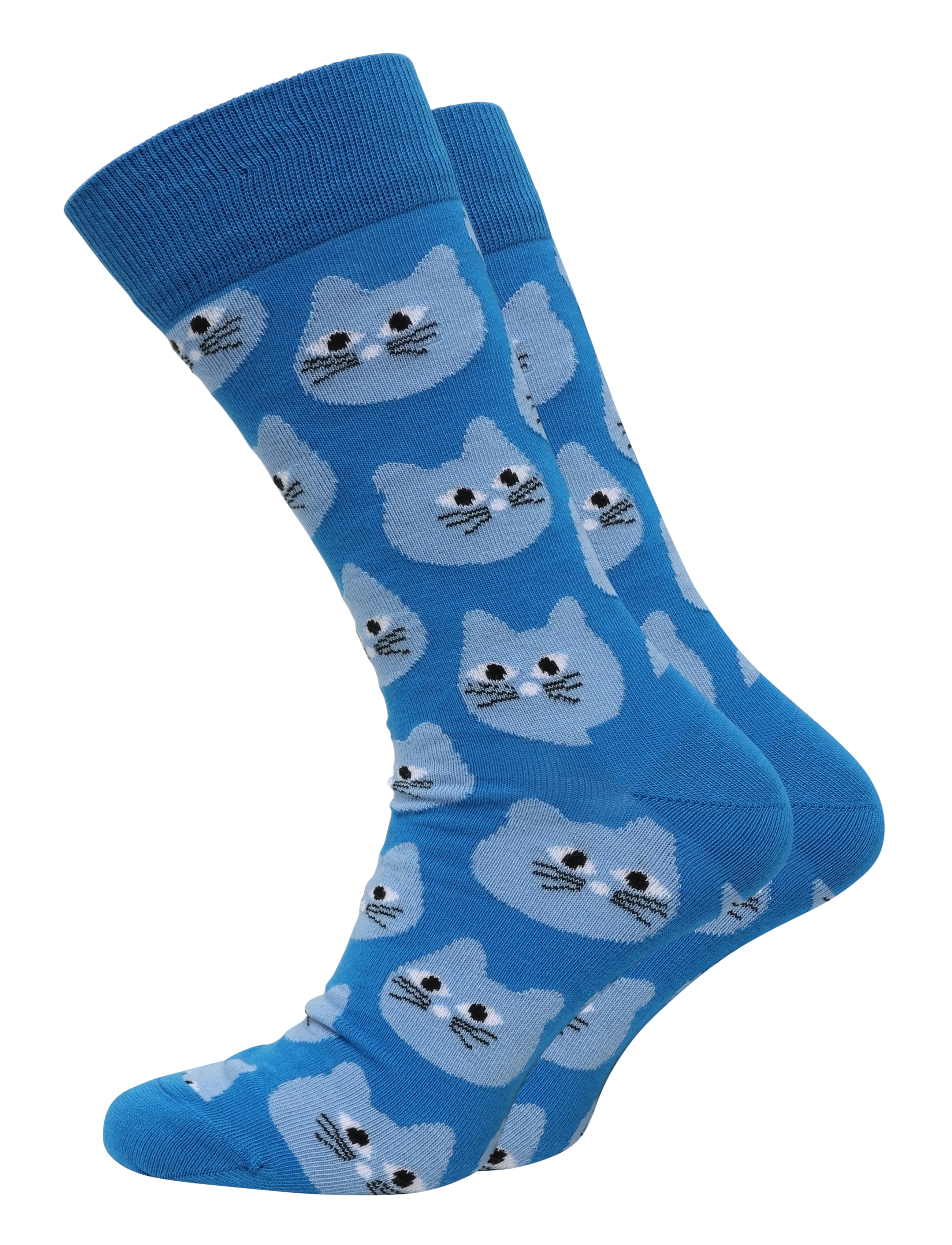 Happy Socks Cat Sock - Vis alt - BLUE / blue