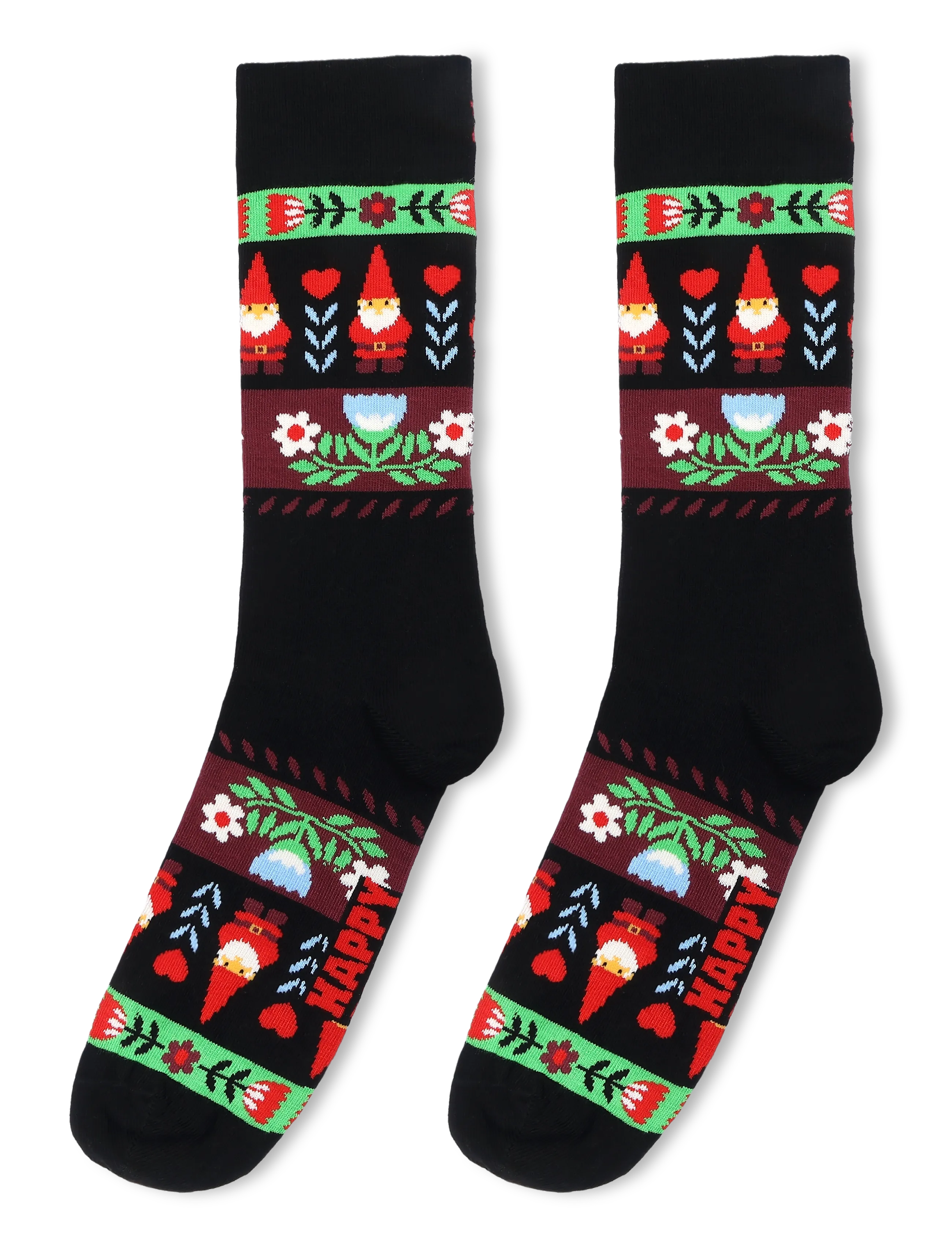 Happy Socks - Folklore Christmas Stripe Sock - vanliga strumpor - black - 1